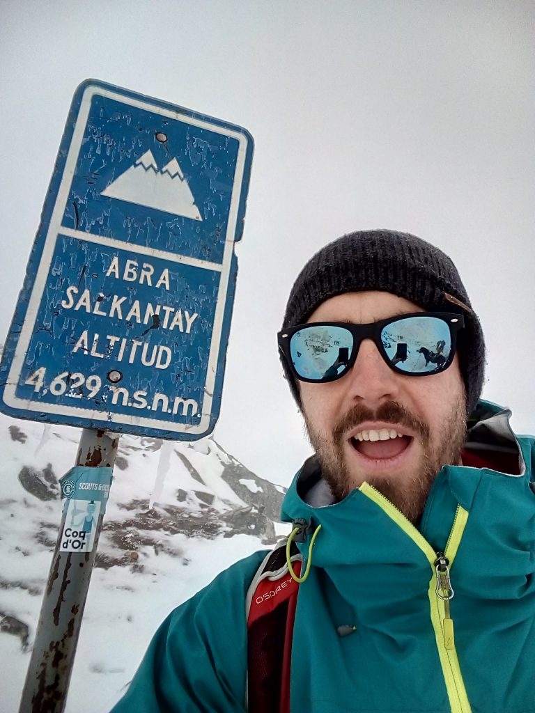 On top of the Salkantay pass